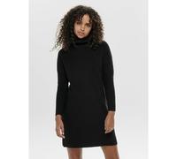 ONLY Vestido jersey con cuello vuelto de punto grueso. Color Negro
