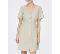 Only Vestido midi manga corta de mujer. Beige XS