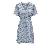 ONLY Vestido Mini Mujer Diseño Veraniego Estampado Vestido Blusa Corto Manga Ropa, Color:Azul-2, Talla:M