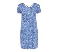 Only Onlbera Back Lace Up S/S Dress Jrs Noos Vestido, Strong Blue/Aop:White Flowers, M Mujer
