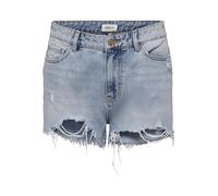 Only Women Denim Jeans Shorts | Short Bermuda Summer Pants | High Waist Destroyed Trousers ONLPACY, Color:Azul, Talla:S