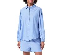 ONLY Women Shirt Striped Long Sleeve Blouse Loose Cotton Top, Color:Azul, Talla:XL