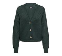 ONLY Women Short Cardigan | Longsleeve V-Neck Cardigan Knitted Basic | Stretch Sweater ONLCAROL, Color:Verde Oscuro, Talla:S
