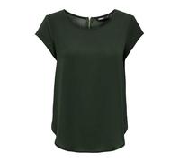 ONLY Women Unicolored Short Sleeve Blouse | Basic Round Neckline | Blouses T-Shirt Top ONLVIC, Color:Verde-3, Talla:38