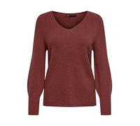 Only Women's Onlatia L/S V-NECKCUFF KNT Noos - Jersey para Mujer (Talla 3XL), Color Rojo