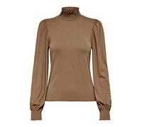 ONLY Women's Onleva L/S Smock Top Noos NN - Camiseta de Manga Larga (Talla M), Color marrón