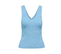 ONLY Women's ONLSIF SL Structure V-Neck KNT Knit top, Clear Sky, M