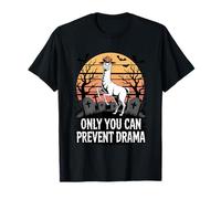 Only You Can Prevent Drama Funny Camping Llama Halloween Camiseta