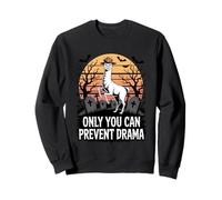 Only You Can Prevent Drama Funny Camping Llama Halloween Sudadera