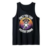 Only You Can Prevent Drama Funny Camping Raccoon Halloween Camiseta sin Mangas