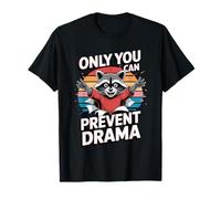 Only You Can Prevent Drama Funny Camping Raccoon Retro Camiseta