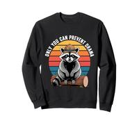 Only You Can Prevent Drama Funny Camping Raccoon Retro Sudadera