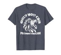 Only You Can Prevent Fascism León Antifascismo Activismo Camiseta, Hombre, Azul Jaspeado, 5XL