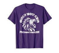 Only You Can Prevent Fascism León Antifascismo Activismo Camiseta, Hombre, Morado, 3XL