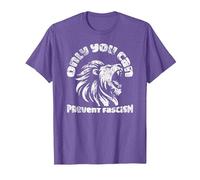 Only You Can Prevent Fascism León Antifascismo Activismo Camiseta, Hombre, Morado Jaspeado, XXL