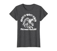 Only You Can Prevent Fascism León Antifascismo Activismo Camiseta, Mujer, Jaspeado Oscuro, 3XL
