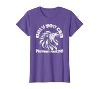 Only You Can Prevent Fascism León Antifascismo Activismo Camiseta, Mujer, Morado Jaspeado, XL