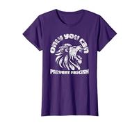 Only You Can Prevent Fascism León Antifascismo Activismo Camiseta, Mujer, Morado, L