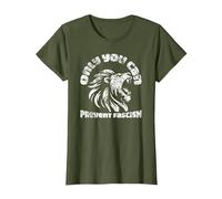 Only You Can Prevent Fascism León Antifascismo Activismo Camiseta, Mujer, Verde Oliva, XXL