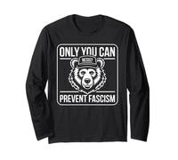 Only You Can Resist Prevent Fascism Bear Activismo Político Manga Larga