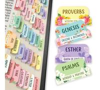 Only Zest Pestañas de la Biblia para mujeres, pestañas de índice bíblico de impresión grande para Biblia de estudio, pestaña floral premium con resúmenes de libro nutritivo del alma, etiqueta laminada