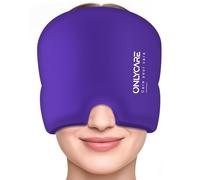 ONLYCARE Gorro de alivio de migraña, gorro mejorado para aliviar el dolor de cabeza con envoltura de gel reutilizable sin olor, máscara de hielo facial calmante con terapia de frío y calor para la