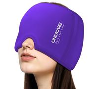 ONLYCARE - Gorro de alivio de migraña mejorado, gorro de alivio de dolor de cabeza, máscara calmante de migraña, envoltura de gel sin olor, terapia fría y caliente, bolsa de hielo reutilizable para