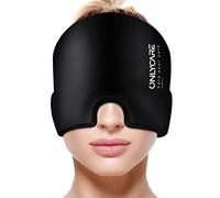 ONLYCARE Gorro Migraña, Mejorado Antifaz Migraña Frio Sin Sabor, Gel Envolvente de 360°, Para Aliviar Migraña, Sinusitis, Estrés y Dolores de Cabeza Frontales
