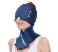 ONLYCARE Juego de gorro de alivio de migraña y paquete de hielo para el cuello, tapa de alivio del dolor de cabeza mejorada y bolsa fría de hombro, compresa caliente y fría, alivio del dolor
