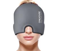 ONLYCARE Migraine cap - Cuffia di raffreddamento Gorro de gel para alivio de dolor de cabeza migrañas, máscara de compresa fría para la migraña, Sombrero de migraña, máscara de migraña gris