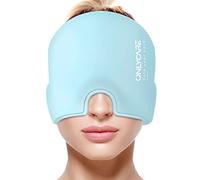 ONLYCARE Migraine cap - Cuffia di raffreddamento Gorro de gel para alivio de dolor de cabeza migrañas, máscara de compresa fría para la migraña, Sombrero de migraña, máscara de migraña azul