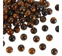 ONLYCRAFT 200pcs 8 mm Cuentas de Ojos de Tigea Naturales Cuentas de Tigerite Cuentas Redondas Sueltas de Piedras Preciosas Piedra Energética para Pulsera, Collar, Fabricación de Joyas