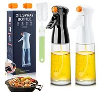 Onlyesh Pulverizador Aceite Spray, 200ML Spray Aceite Cocina con Cepillo Limpia Biberones y 2 Boquillas de Repuesto, con Freidora, Hornear, Ensaladas, 2PCS