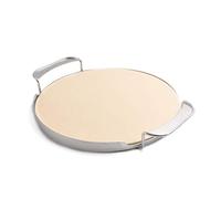 Onlyfire φ33,52cm Piedra de Pizza con soporte de mango para horno de pizza, parrilla a gas, parrilla de carbón, Kamado, Se adapta al sistema de barbacoa para Weber Gourmet