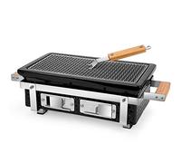 Onlyfire Barbacoa de Carbón de Cerámica Rectangular,Parrilla de Mesa Portátil con Rejilla de Acero Inoxidable,Adecuado para Acampar al Aire Libre y Jardín