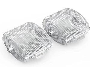 Onlyfire BBQ Grill Cesta para parrilla de barbacoa de acero inoxidable, Cesta universal para parrilla, bistec, camarones, carne y pescado, 19.2x17.5x10 cm, 2 piezas