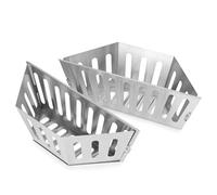 onlyfire Cesto para Carbón de Acero Inoxidable, Soporte para Briquetas de Carbón Más Grande para Parrillas de Carbón Weber de 57/67 cm, Accesorios de Barbacoa, 2 Piezas