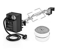 Onlyfire Kit de Asador Eléctrico en Acero Inoxidable con Motor Rotisería Resistente y Accesorios, Adecuado para Barbacoas Large BGE | Kamado Joe Classic | Pit Boss | y Otras Parrillas De