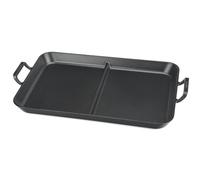Onlyfire Plancha de Hierro Fundido para Inducción y Gas | 52x34cm Plancha con Revestimiento Antiadherente | Parrilla para Reuniones Familiares | Doble Zona, Ideal para Cocinar Carne y Verdura