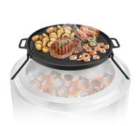 onlyfire Plancha Hierro Fundido para Solo Stove Yukon 27" & Bonfire 19.5" Brasero Sem Fumo, φ45cm Parrilla Redonda, Accesorio para Hoguera de Camping con Patas Desmontables