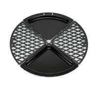 Onlyfire Plancha para Barbacoa y Parrilla de Hierro Fundido Set para Barbacoa de Carbón Weber 57cm, Ø 54,7cm Parrilla de Cocina con Elevadores de Parrilla, 4 Zonas, Accesorios para Camping