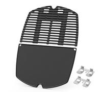Onlyfire Set de Plancha Barbacoa y Parrilla de Cocción de Hierro Fundido para Weber Q200 Q220 Q240 Q2000 Q2200 Q2400 Parrillas de Gas, Recambio para Weber 6559/7645