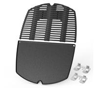 Onlyfire Set de Plancha Barbacoa y Parrilla de Cocción de Hierro Fundido para Weber Q300 Q320 Q3000 Q3100 Q3200 Parrillas de Gas, Recambio para Weber 6560/7646