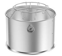 Onlyfire Sistema de Cocción Central para Ahumadero de Acero Inoxidable para Barbacoa de Carbón Weber Smokey Joe de 37 cm, Incluye Anillo y Juego de Ganchos para Colgar Tocino