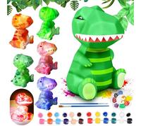 ONLYFUN Juego de pintura de dinosaurios DIY - Juguete de dinosaurio, juego creativo para niños, lámpara de dinosaurio 3D para pintar y como luz nocturna, manualidades para niñas 6 7 8 9 10 11 12