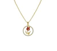 ONLYJUMP Collar de aleación de rosa para mujer, cadena de clavícula, diseño de aceite de goteo, joyería de moda, pieza romántica para uso diario, ocasiones especiales, ideal para el día de San