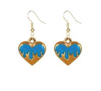 ONLYJUMP Pendientes de llama coloridos chapados en oro de 14 quilates para mujer, aretes punk, fuego, corazón, ardiente, transparentes, divertidos, geométricos, de aleación, diseño de llama, regalos
