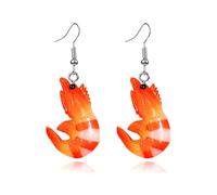 ONLYJUMP Pendientes de pollos fritos de simulación de PVC para mujer, hechos a mano, divertidos, para barbacoa, patas de resina, alas de pollo, joyería creativa, Resina