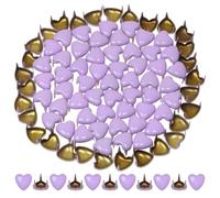 ONLYKXY 100 mini remaches en forma de corazón para tejer papel de costura, manualidades, color pastel, pinzas pequeñas para ropa, cinturón, bolsa, zapatos (morado)