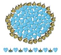 ONLYKXY 100 mini remaches en forma de corazón para tejer papel de costura, manualidades, color pastel, pinzas pequeñas para ropa, cinturón, bolsa, zapatos (azul)